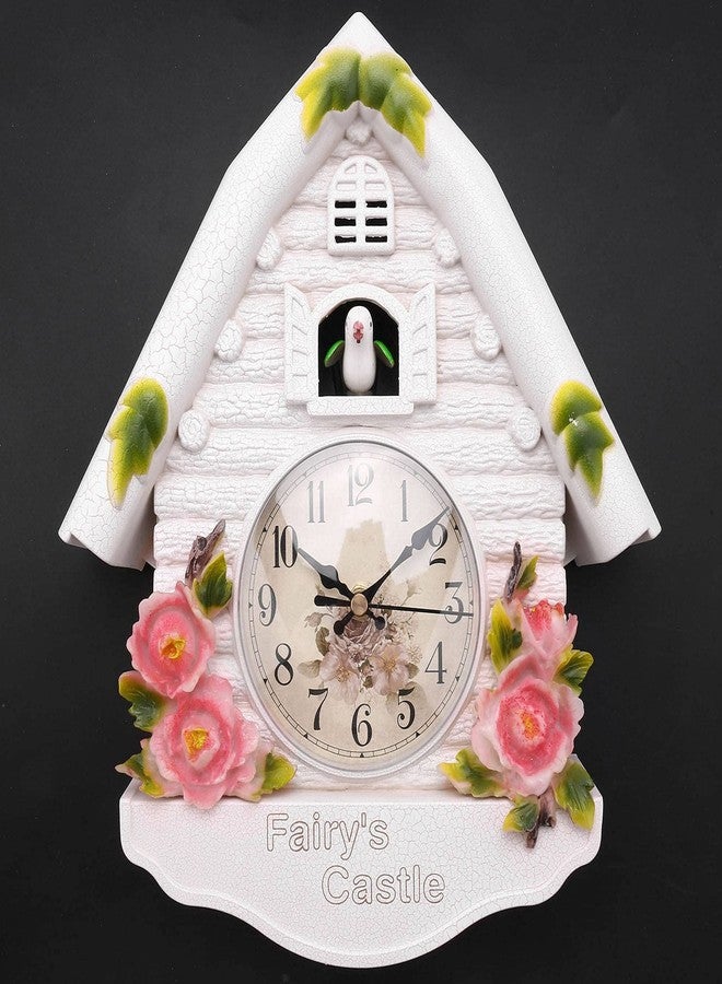 Three Secondz Plastic Cute Bird Wall Clock Cuckoo Clock Bedroom Decor Home Day Time Alarm Analog Clocks 26Cm X 42Cm (White) - Image 2